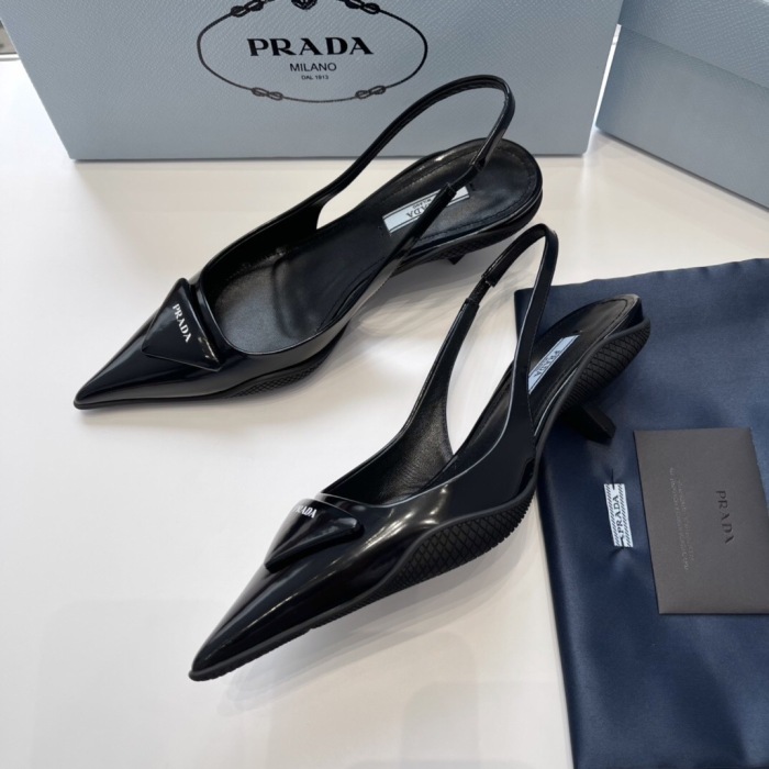 Prada Soft Padded Leather Slingback Pumps Size 35-41 4-Color