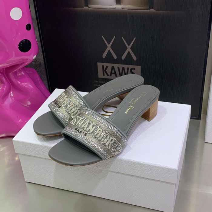 Dior Dway with Diamond Heeled Sandal Pumps Size 35-41 7-Color
