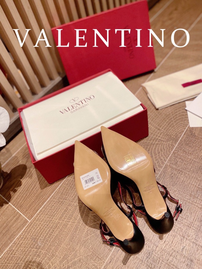 Valentino Vlogo Signature Calfskin Slingback Pumps Size 35-41 4-Color