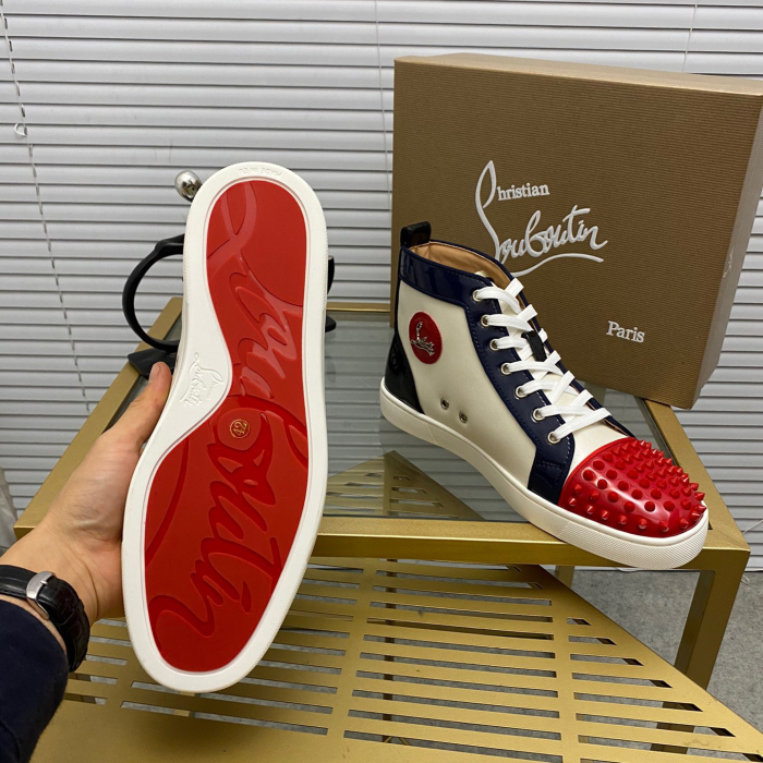 Christian Louboutin Lou Spikes High-Top Sneaker Size 36-46  10-Color