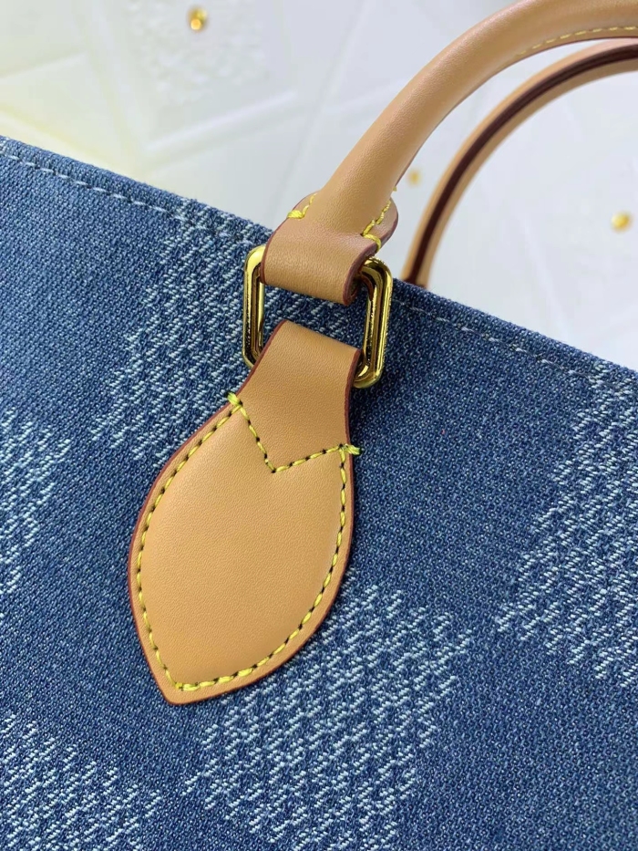 Louis Vuitton Monogram Onthego Denim Cowboy Women Shopping Bags 35*27*14cm