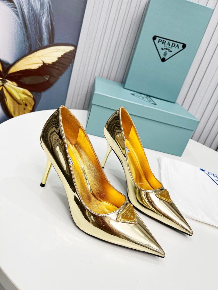 Prada Brushed Leather Pumps Size 35-41 8-Color