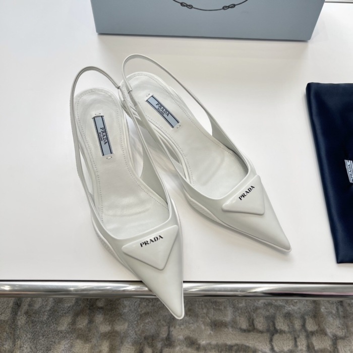 Prada Soft Padded Leather Slingback Pumps Size 35-41 4-Color