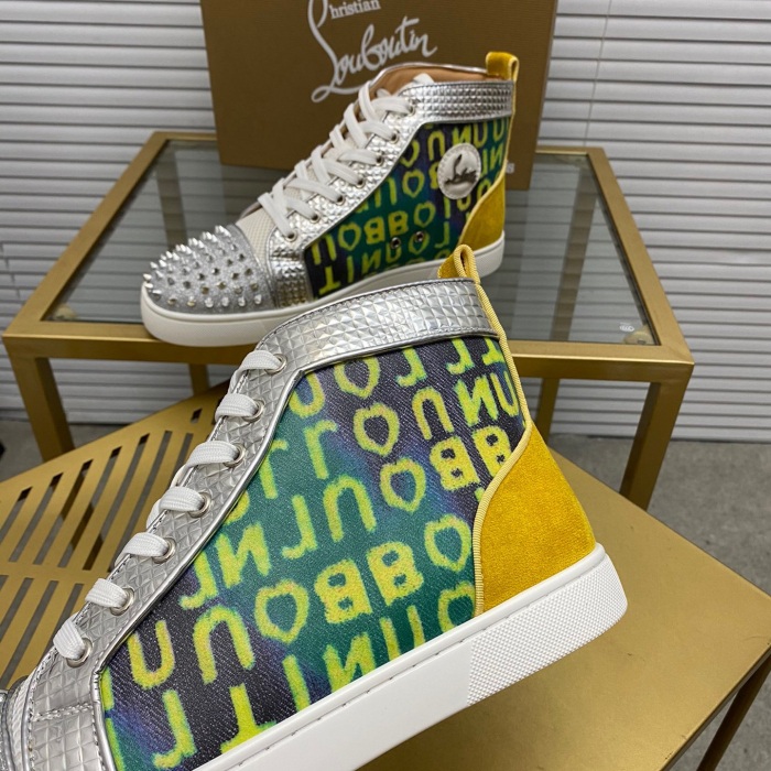 Christian Louboutin Lou Spikes High-Top Sneaker Size 36-46  9-Color