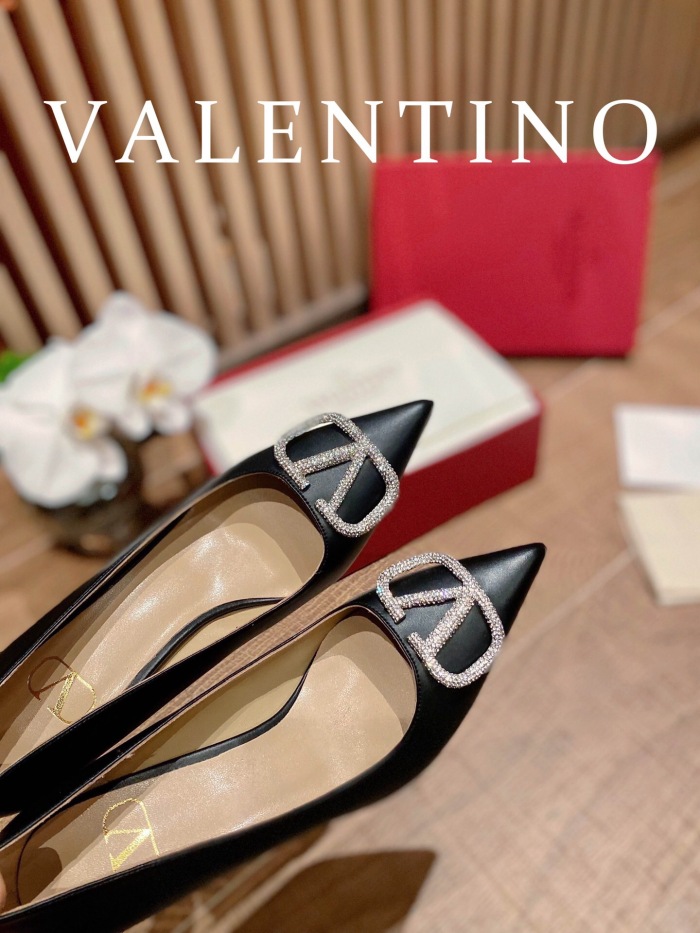 Valentino Vlogo Signature Satin Slingback Pumps Size 35-41 4-Color