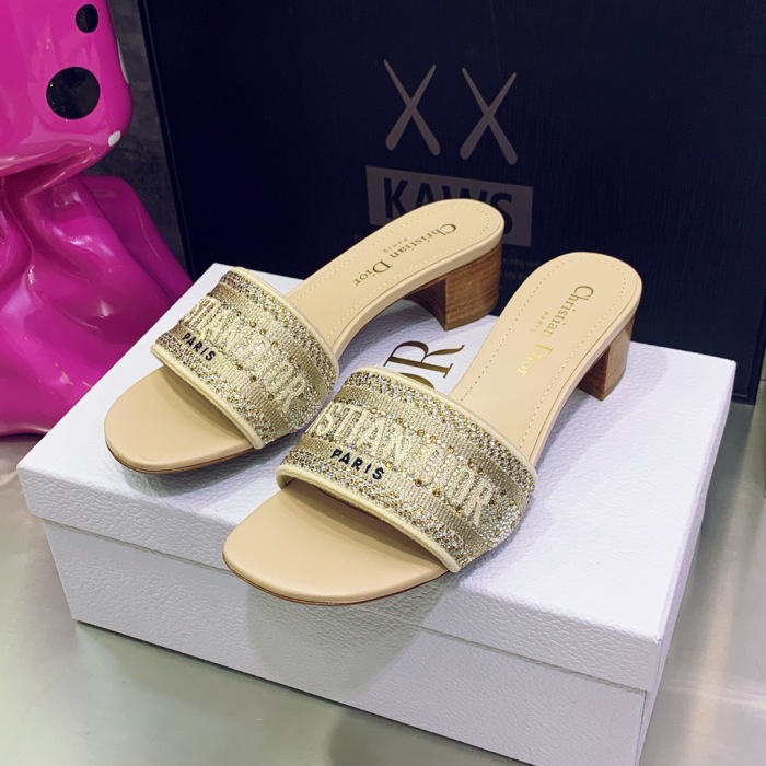 Dior Dway with Diamond Heeled Sandal Pumps Size 35-41 7-Color