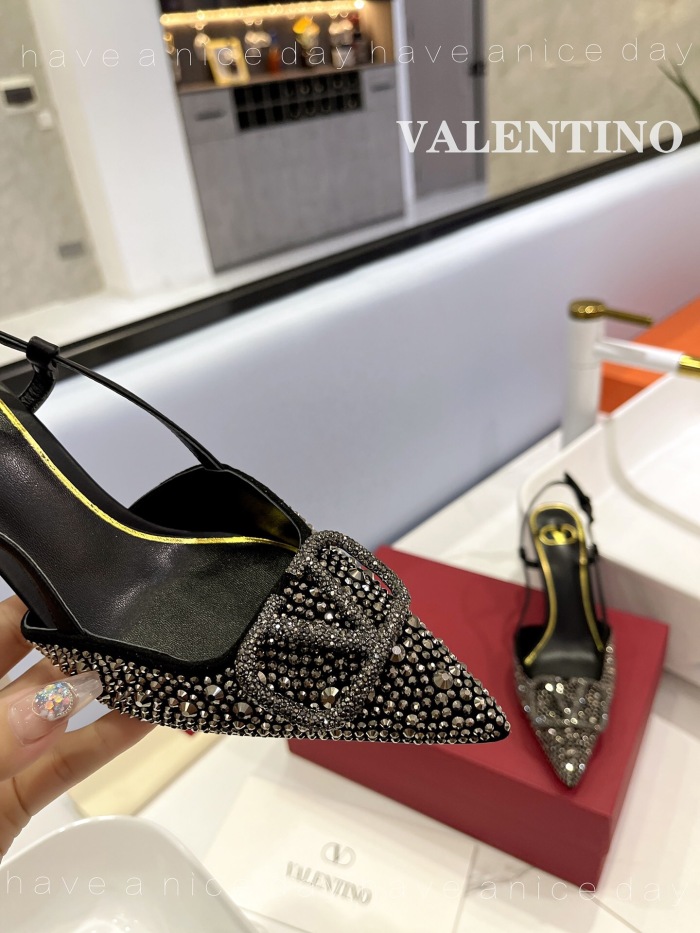 Valentino Vlogo Signature Satin Slingback Pumps Size 35-41 3-Color
