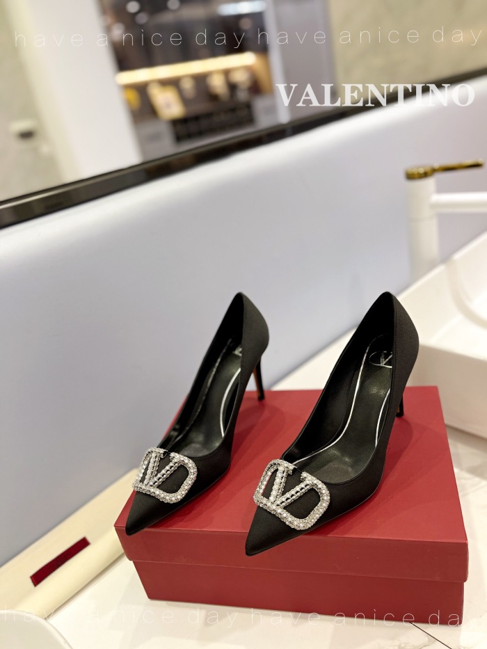 Valentino Vlogo Signature Satin Slingback Pumps Size 35-41 5-Color