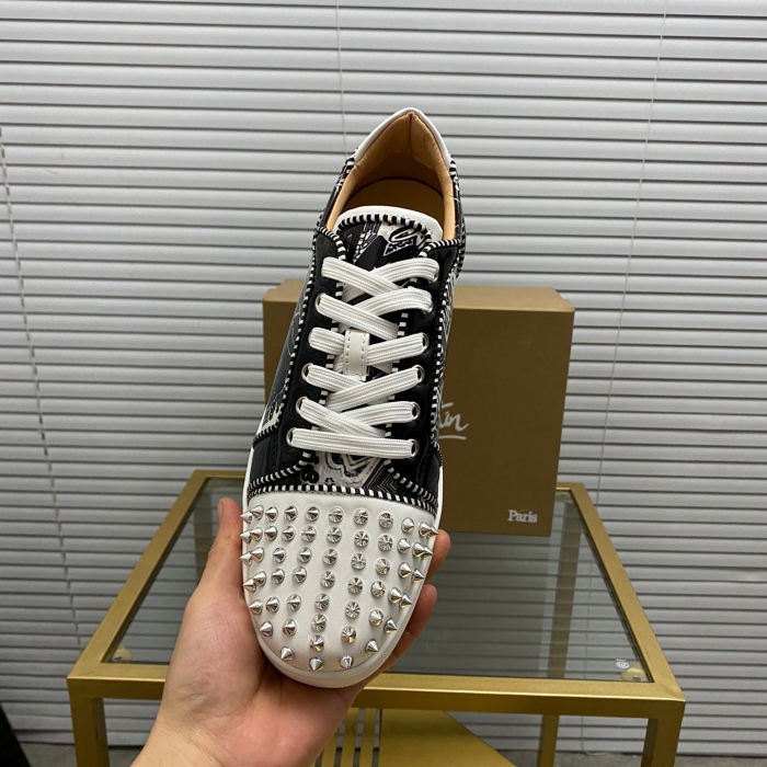 Christian Louboutin Louis Junior Spikes Sneaker Size 36-46  9-Color