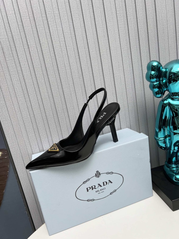 Prada Brushed Leather Slingback Pumps Size 35-41