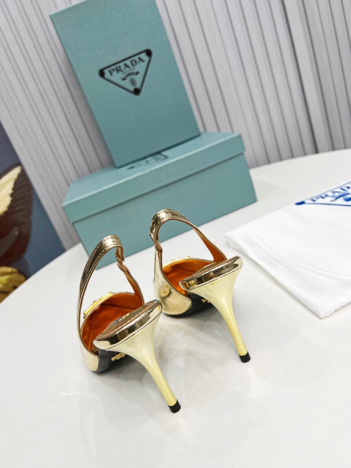 Prada Brushed Leather Slingback Pumps Size 35-41 8-Color