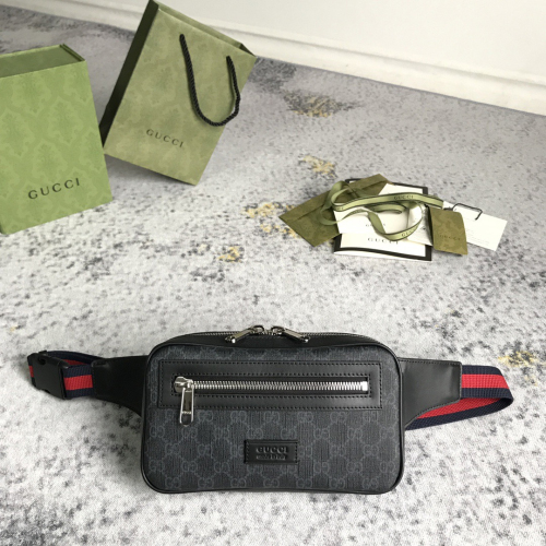 Gucci GG Supreme Black Belt Bags for Men Size 24*14*5.5cm