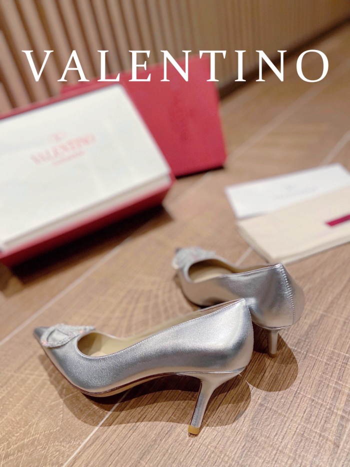 Valentino Vlogo Signature Satin Slingback Pumps Size 35-41 4-Color