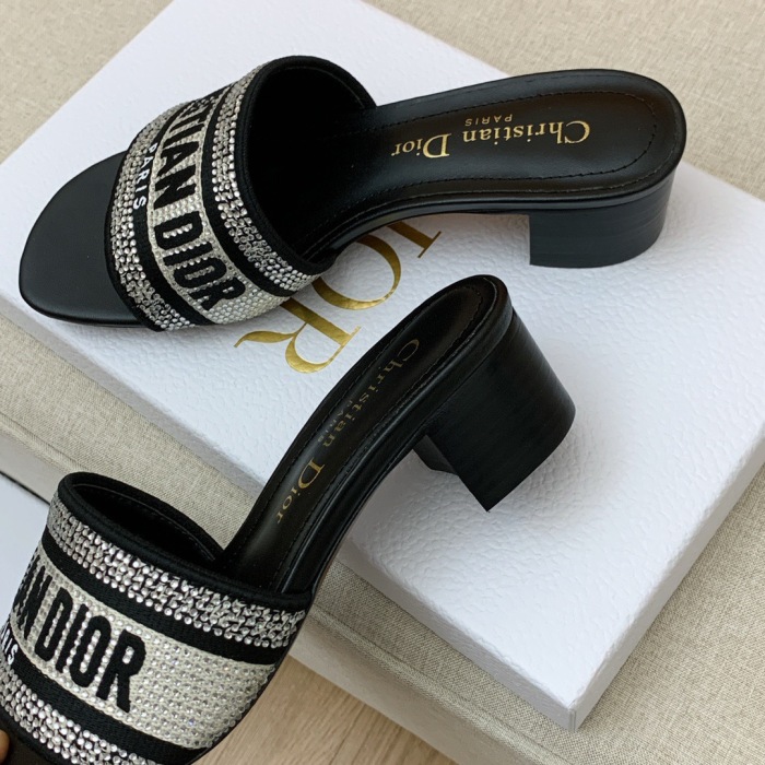 Dior Dway with Diamond Heeled Sandal Pumps Size 35-41 7-Color