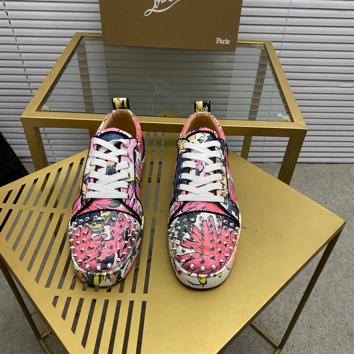 Christian Louboutin Louis Junior Spikes Sneaker Size 36-46  9-Color