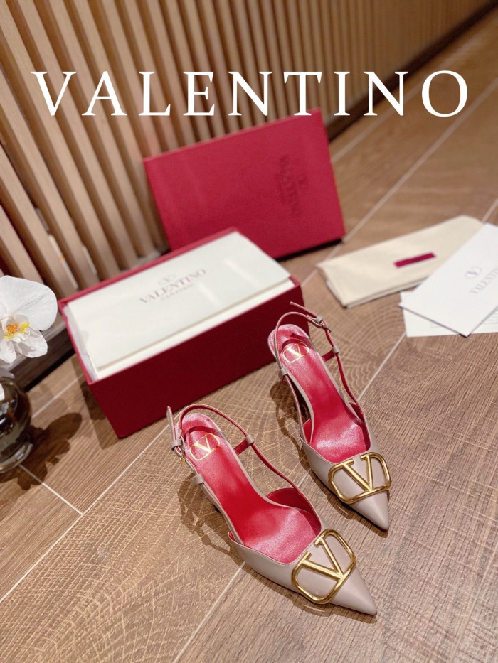Valentino Vlogo Signature Calfskin Slingback Pumps Size 35-41 4-Color