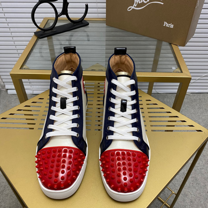 Christian Louboutin Lou Spikes High-Top Sneaker Size 36-46  10-Color