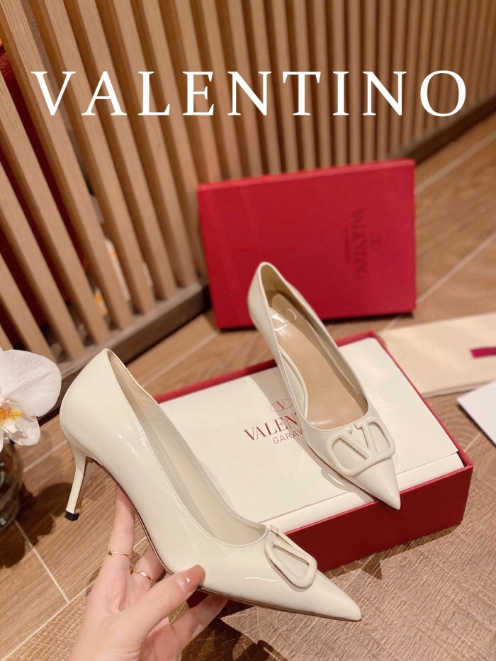 Valentino Vlogo Signature Patent Leather Slingback Pumps Size 35-41 4-Color