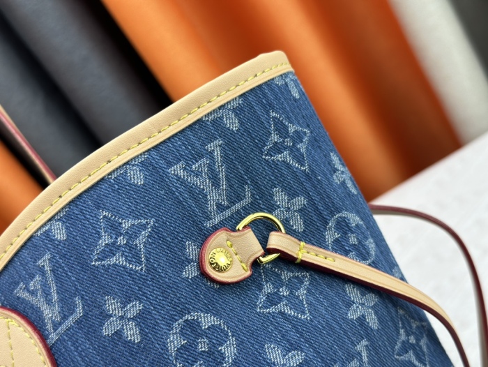 Louis Vuitton M40995 Neverfull Denim Cowboy Shopping Bags Size 31*28*14cm