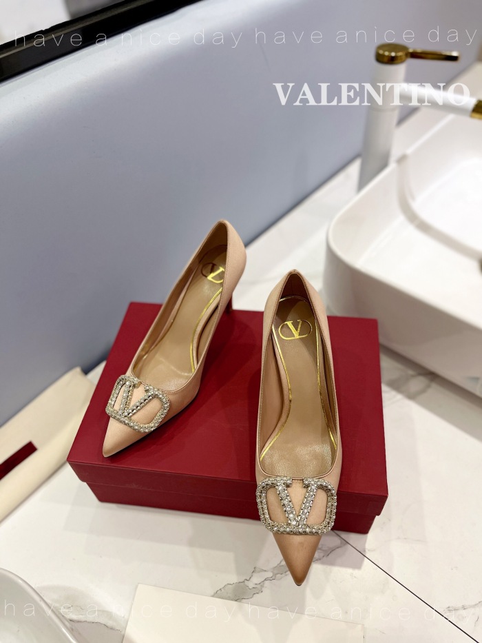 Valentino Vlogo Signature Satin Slingback Pumps Size 35-41 5-Color