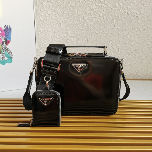Prada 2VH069 Brique Leather Bags for Men Size 22*16*6cm