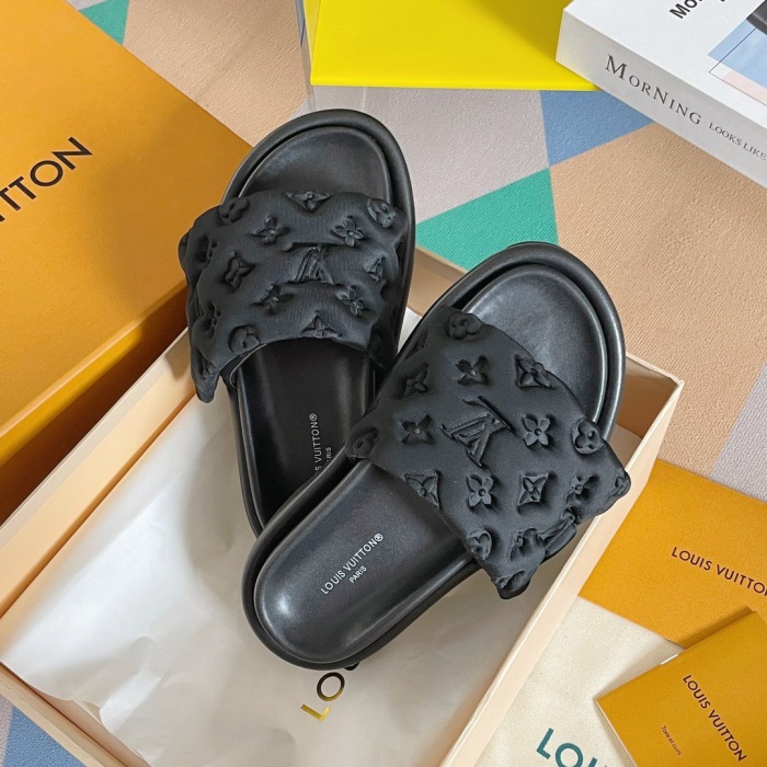 Louis Vuitton Pool Pillow Flat Comfort Slippers Size 36-46 5-Color