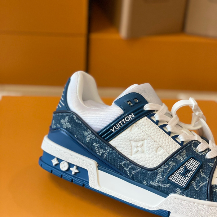 Louis Vuitton Trainer Monogram denim Sneaker Size 36-46  5-Color