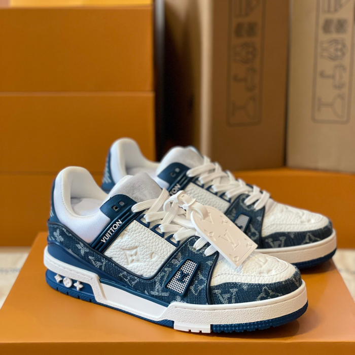 Louis Vuitton Trainer Monogram denim Sneaker Size 36-46  5-Color