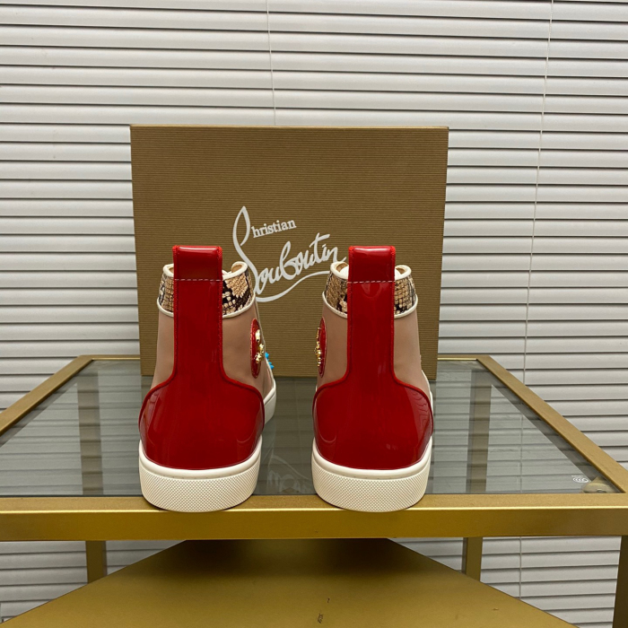 Christian Louboutin Lou Spikes High-Top Sneaker Size 36-46  9-Color
