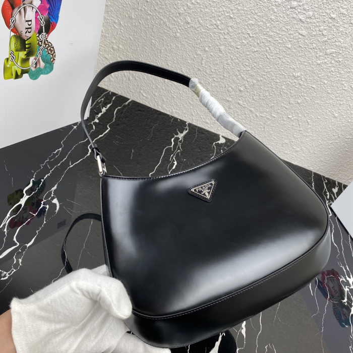 Prada 1BC499 Cleo Brushed Leather Shoulder Bags Size 27*22*6cm