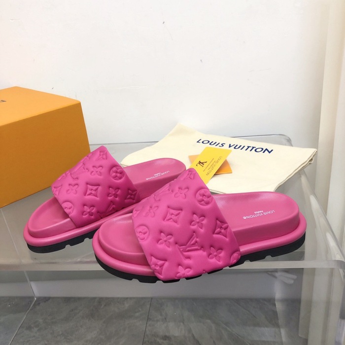 Louis Vuitton Pool Pillow Flat Comfort Slippers Size 36-46 5-Color