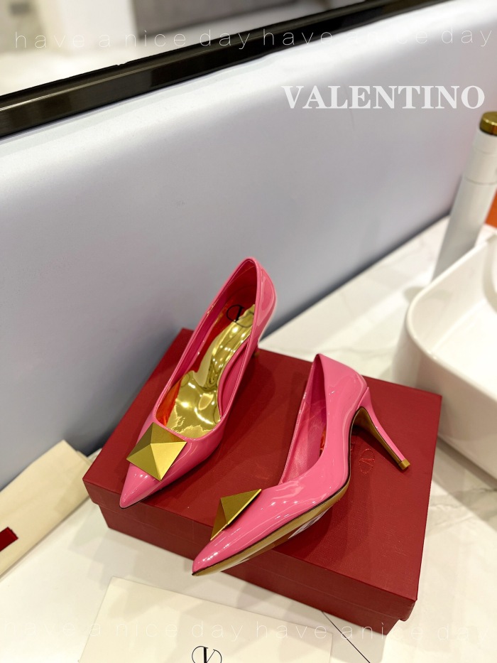 Valentino One Stud Patent Leather Pumps Size 35-41 4-Color