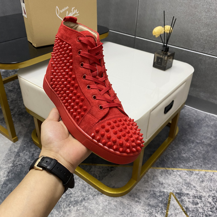 Christian Louboutin Louis Spikes High-Top Sneaker Size 36-46 4-Color