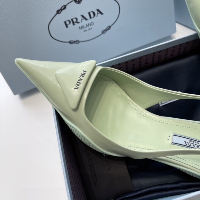 Prada Soft Padded Leather Slingback Pumps Size 35-41 4-Color