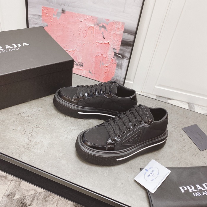 Prada Macro Re-Nylon and Leather Sneaker Size 35-40   2-Color