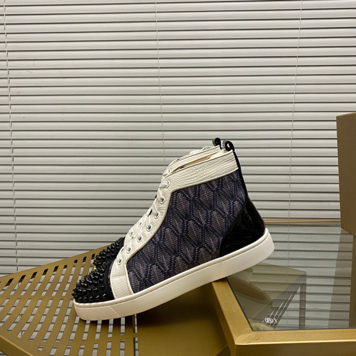 Christian Louboutin Lou Spikes High-Top Sneaker Size 36-46  9-Color