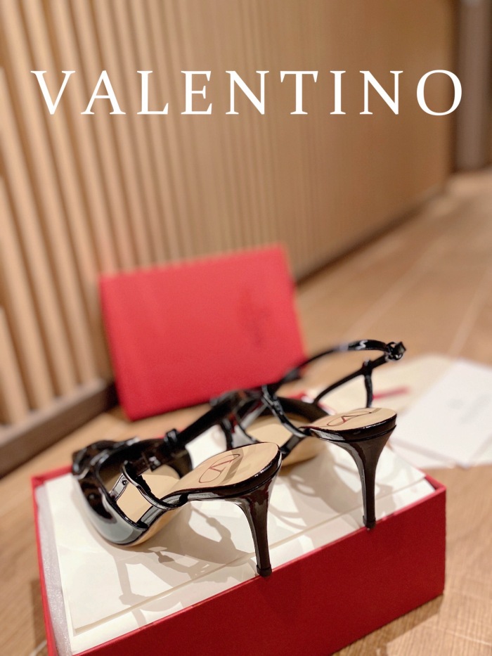 Valentino Vlogo Signature Patent Leather Slingback Pumps Size 35-41 4-Color