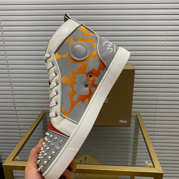 Christian Louboutin Lou Spikes High-Top Sneaker Size 36-46  9-Color