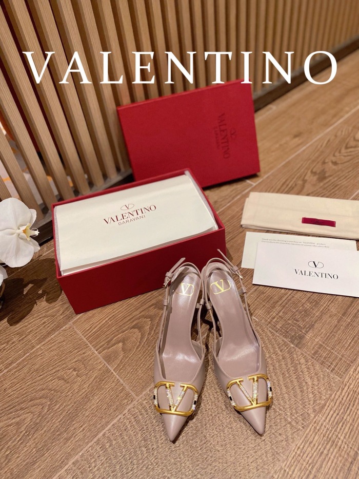 Valentino Vlogo Signature Satin Slingback Pumps Size 35-41 4-Color