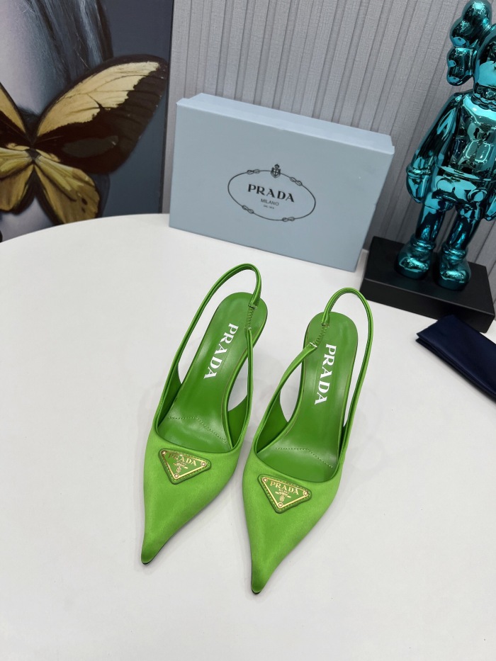 Prada Brushed Leather Slingback Pumps Size 35-41