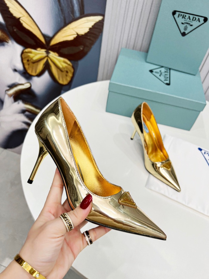 Prada Brushed Leather Pumps Size 35-41 8-Color