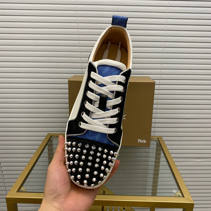 Christian Louboutin Louis Junior Spikes Sneaker Size 36-46  10-Color