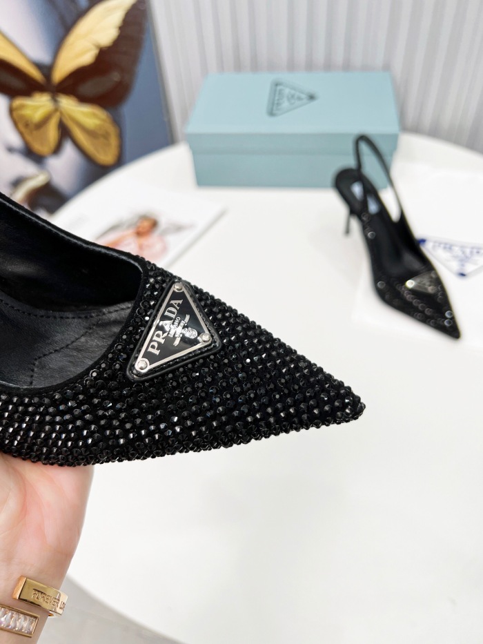 Prada Brushed Leather Slingback Pumps Size 35-41 3-Color