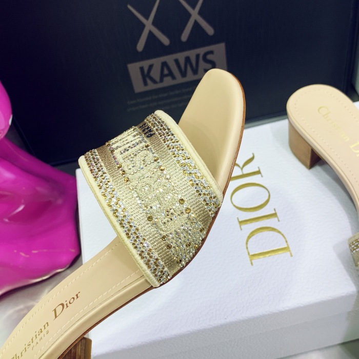 Dior Dway with Diamond Heeled Sandal Pumps Size 35-41 7-Color