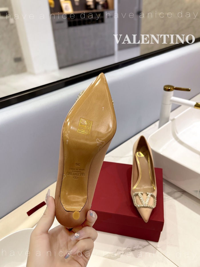 Valentino Vlogo Signature Satin Slingback Pumps Size 35-41 5-Color
