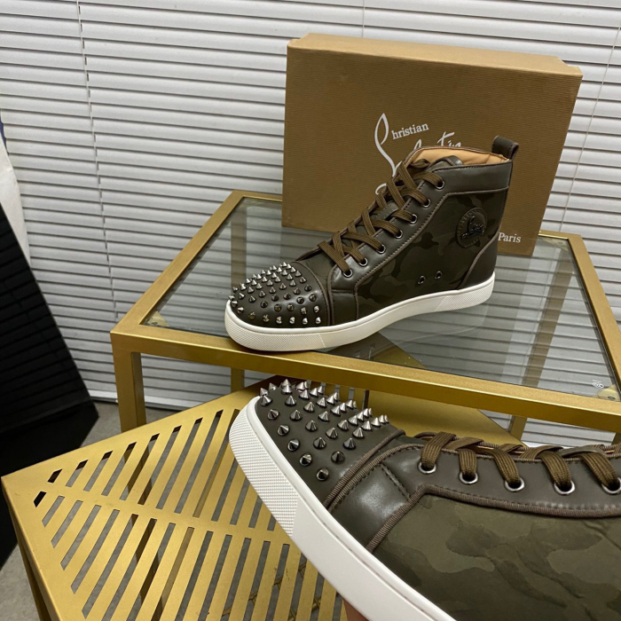 Christian Louboutin Lou Spikes High-Top Sneaker Size 36-46  10-Color