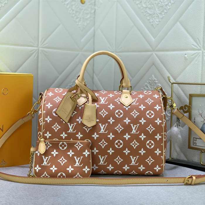 Louis Vuitton Speedy P9 Bandoulière 30 Monogram Leather Travel Bags Size 30*21*7cm