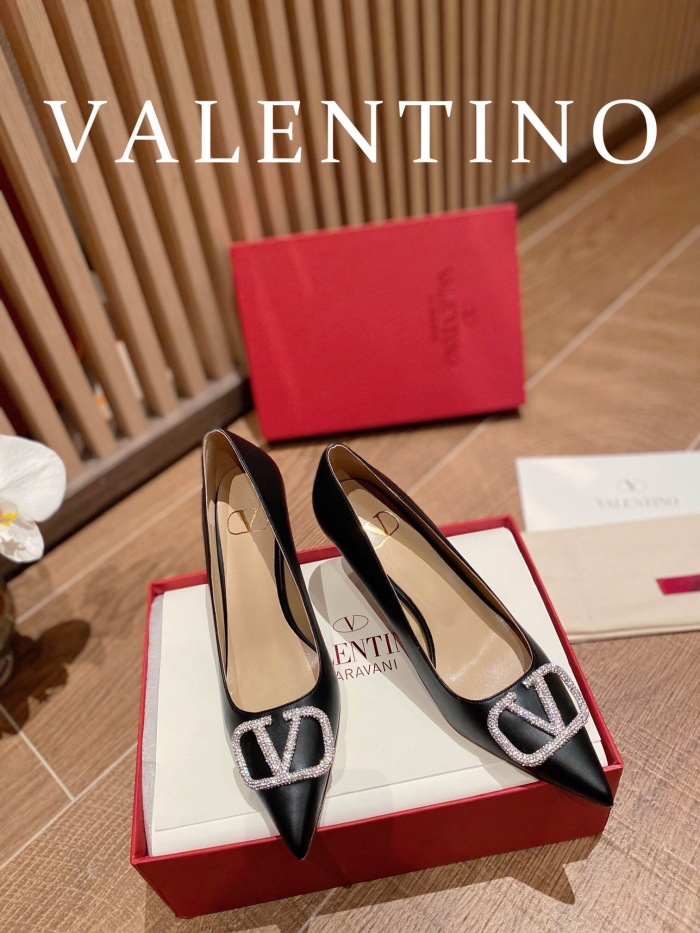 Valentino Vlogo Signature Satin Slingback Pumps Size 35-41 4-Color