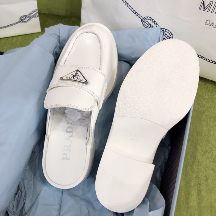 Prada Brushed Leather Mules Sneaker Size 35-40   2-Color