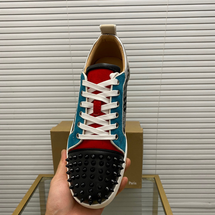 Christian Louboutin Louis Junior Spikes Sneaker Size 36-46  10-Color